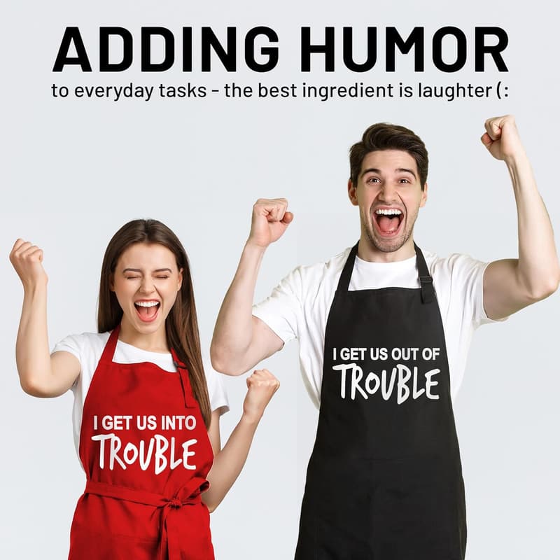 Engagement Couple Aprons - Funny Wedding Gift Set