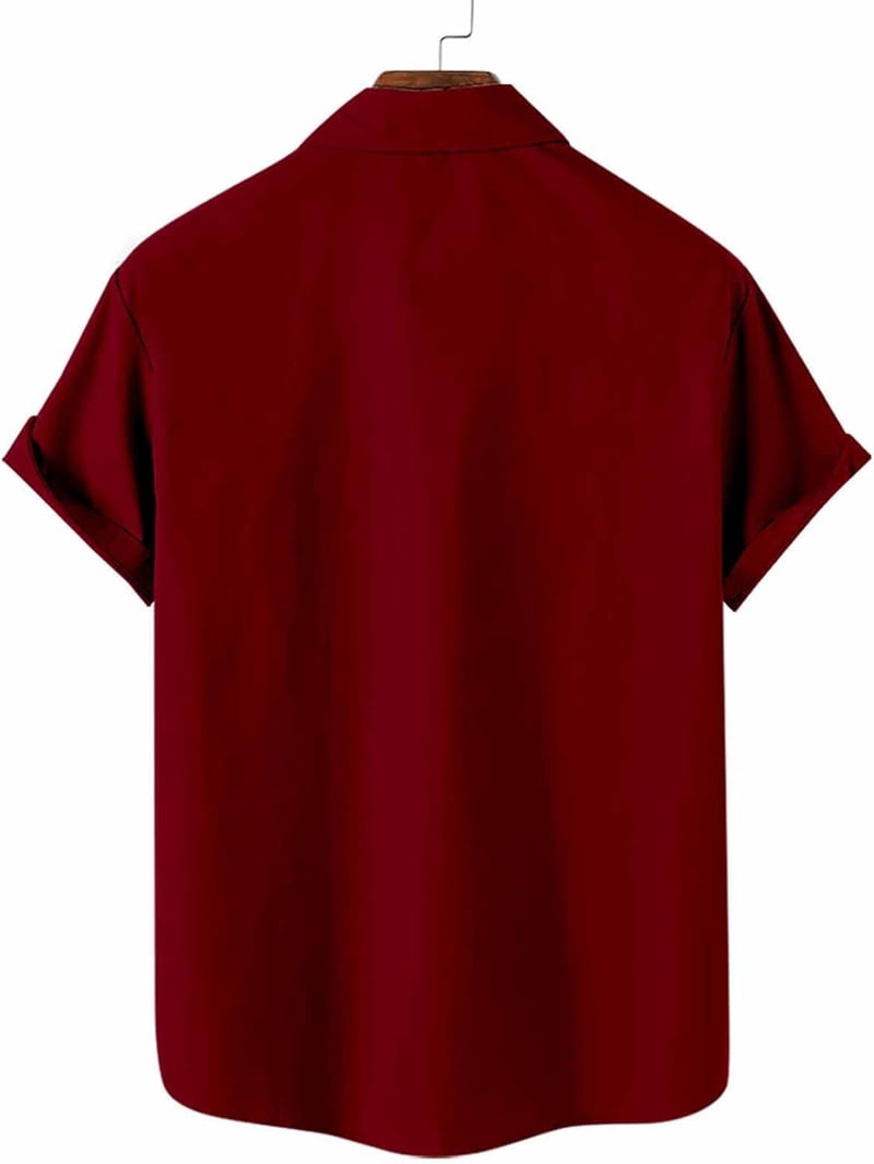 Vintage Men's Retro Bowling Shirt - Lightweight Cuban Tee