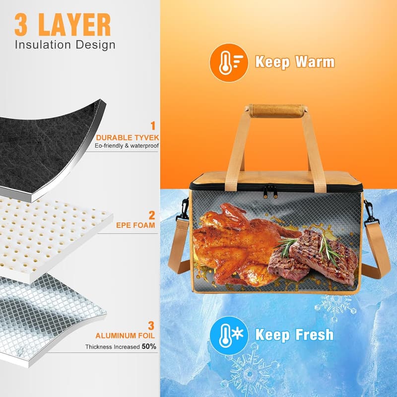 BBQ Meat Resting Blanket with Insulated Design and Adjustable Strap