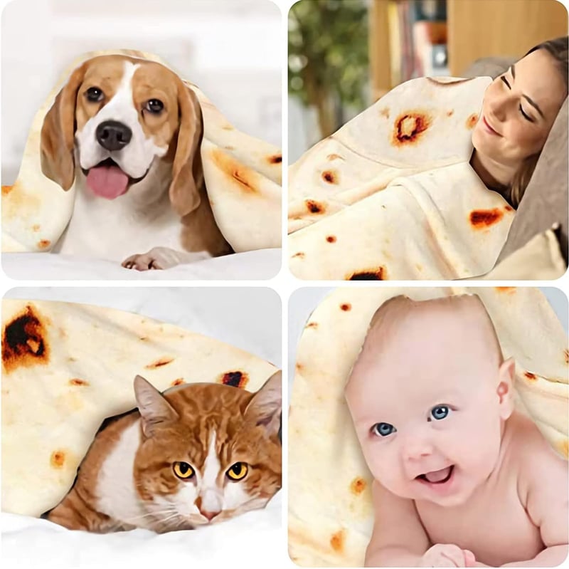 Funny Taco Burrito Blanket for Kids - Soft Flannel Swaddle (41