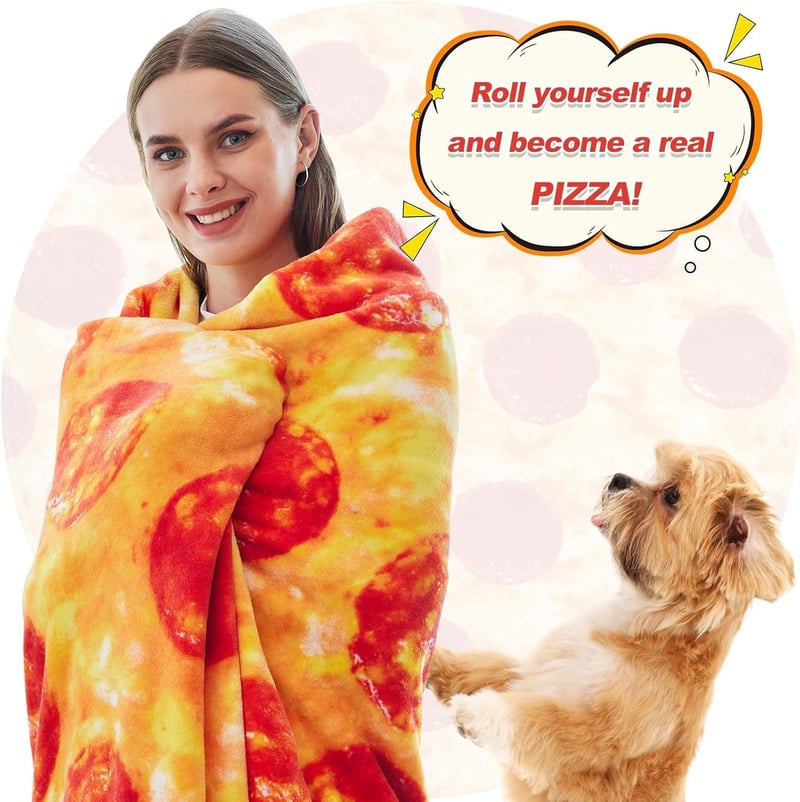 Christmas Burrito Pizza Blanket - Soft & Fuzzy 35