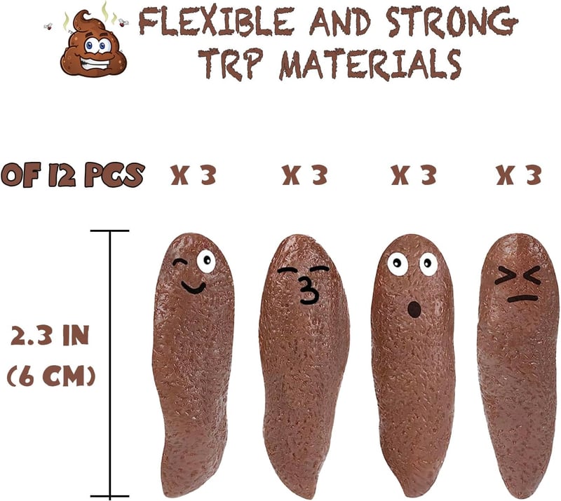 Easter Egg Fillers - 12pk Funny Fake Poop Toys for All Ages