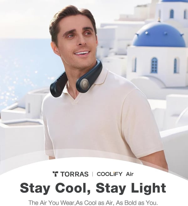 Portable Neck Fan with Dual Airflow - Perfect Gift for Dad