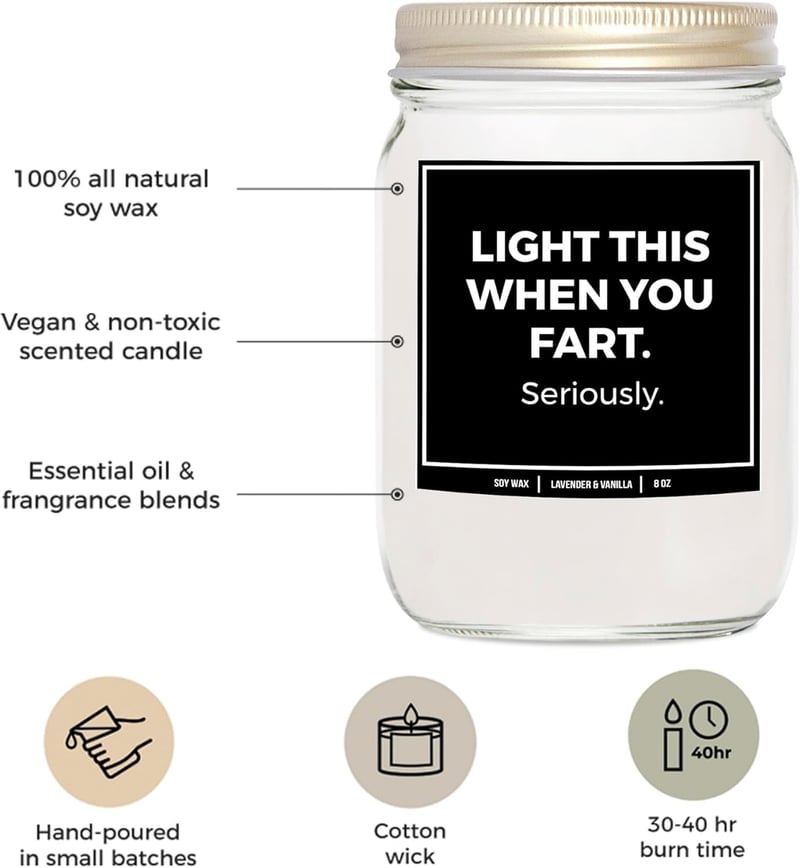 Funny Fart Candle - 8oz Lavender & Vanilla Gift