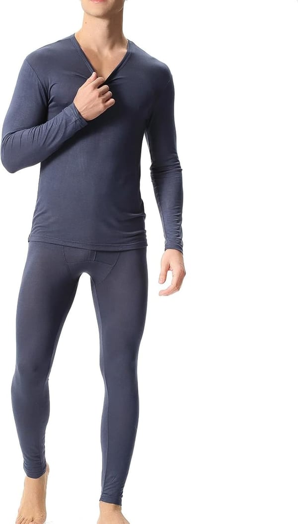 Fleece-Lined Long Johns Casual Suit for Men