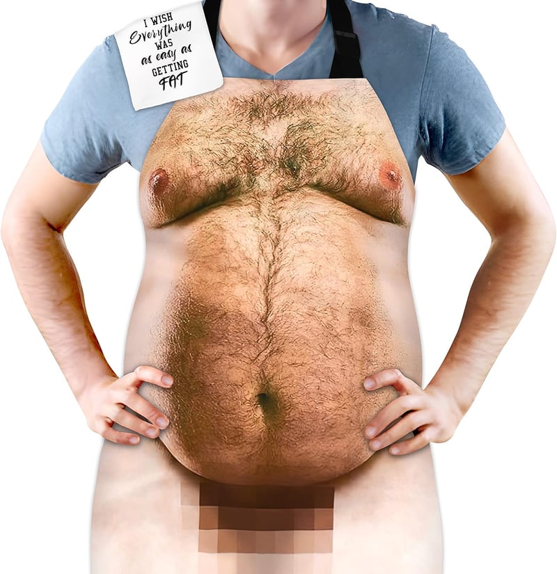 Funny Belly Apron and Towel Set for Christmas Gift Exchange