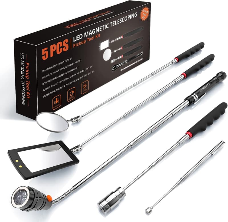 Father's Day Telescoping Magnetic Pickup Tool Set with LED Flashlight