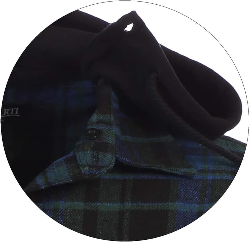 Men's Cotton Plaid Flannel Shirt with Removable Hoodie