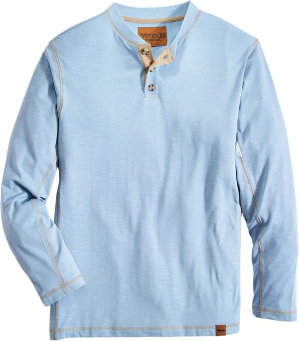 Men's Flex Material Long Sleeve Henley Shirt