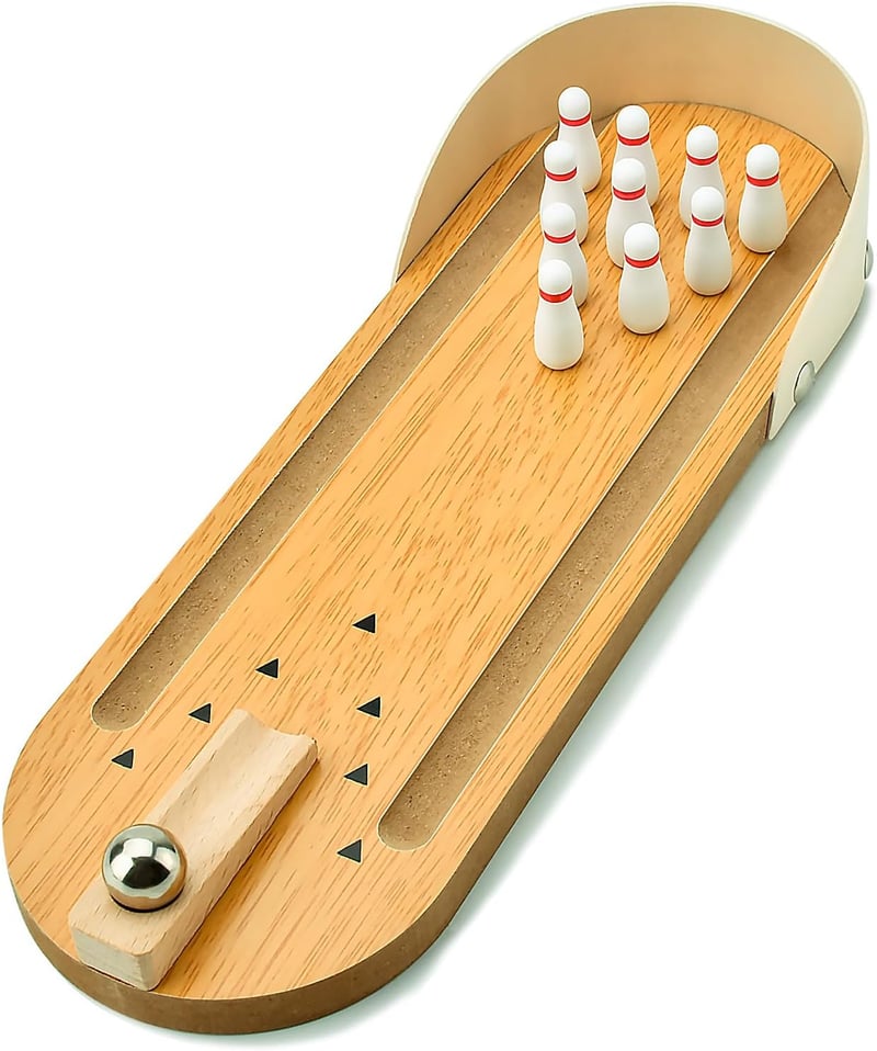 Mini Bowling Game Set - Fun Tabletop Gift for Dad