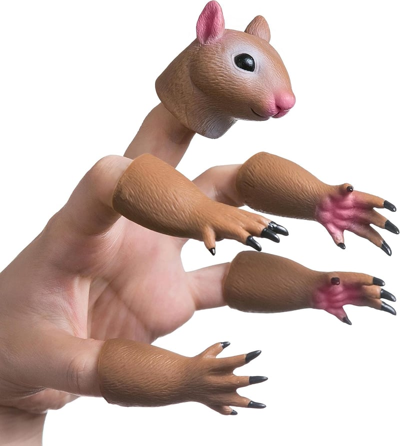 Squirrel Finger Puppet Set for Animal-Themed Puppet Shows