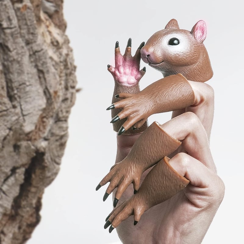 Squirrel Finger Puppet Set for Animal-Themed Puppet Shows