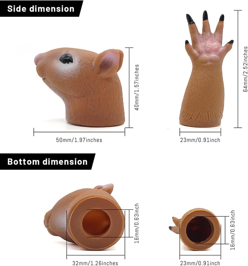 Squirrel Finger Puppet Set for Animal-Themed Puppet Shows