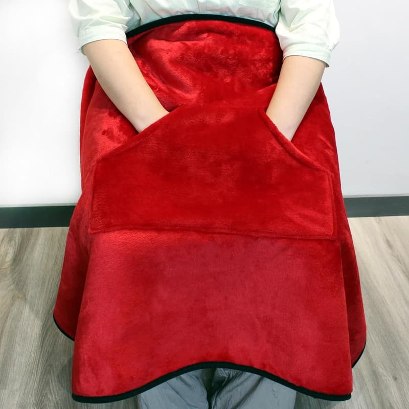Cozy Red Lap Blanket for Wheelchair Use (43x28 inches)