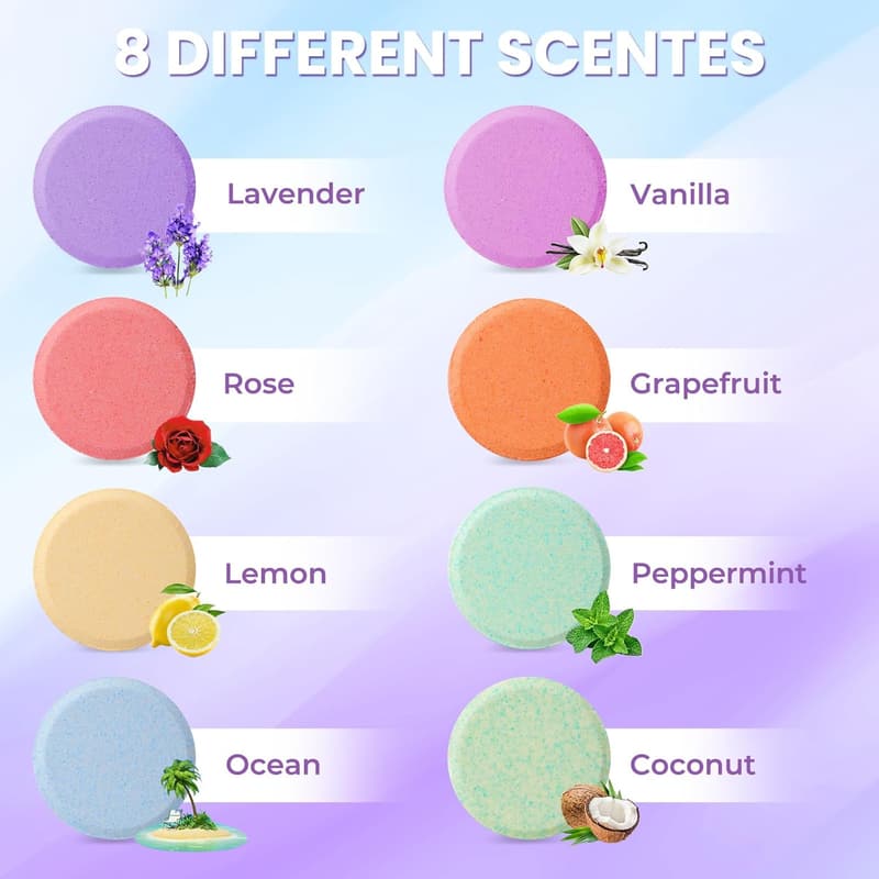 Birthday Gift - Organic Shower Steamers with 8 Scents for Women