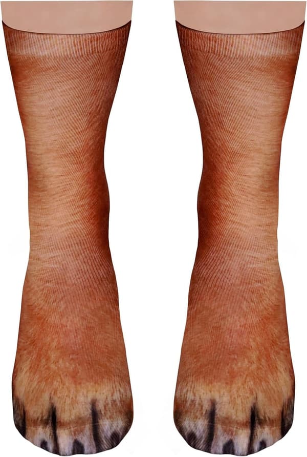White Elephant Gift - Funny Animal Paw Socks for Christmas