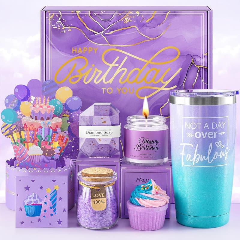 Happy Birthday Spa Gift Basket for Women