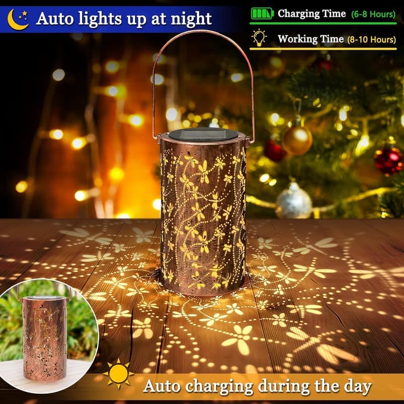 Outdoor Dragonfly Solar Lanterns - Waterproof Garden Decor for Women