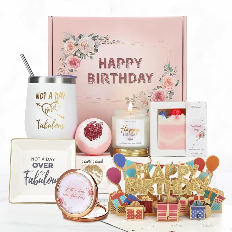 Birthday Gift Basket Set for Women - Unique Presents for Her