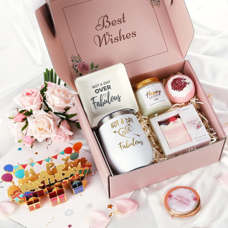 Birthday Gift Basket Set for Women - Unique Presents for Her