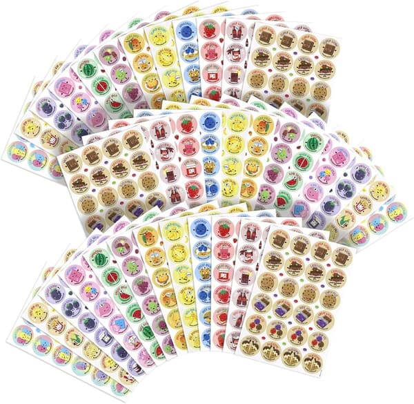 Fruit and Food Scratch and Sniff Stickers - 864 Pieces