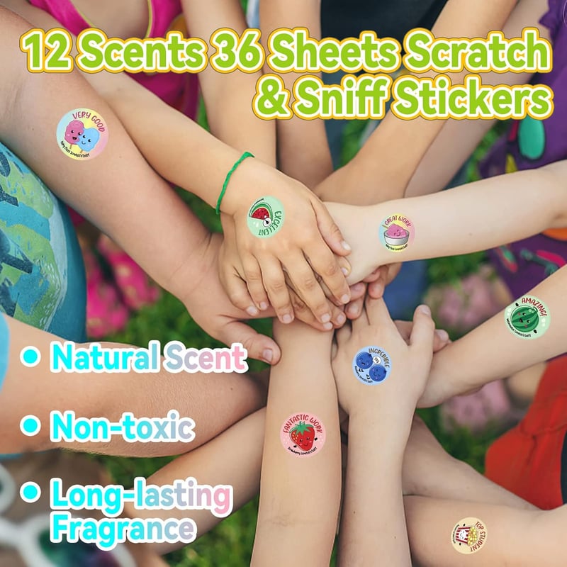Fruit and Food Scratch and Sniff Stickers - 864 Pieces