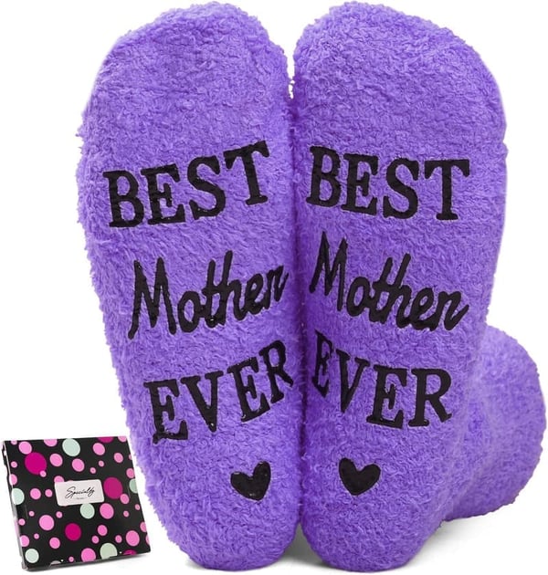 Funny Fuzzy Slipper Socks for Mom on Mother's Day