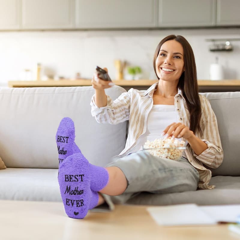 Funny Fuzzy Slipper Socks for Mom on Mother's Day