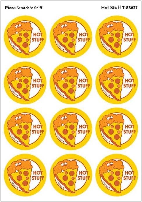 Retro Pizza Scented Scratch 'n Sniff Stickers - 24 Pack