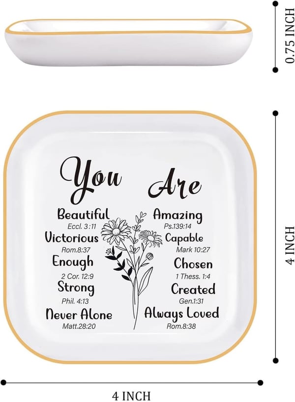 Inspirational Christian Jewelry Dish for Women - Mother's Day Gift
