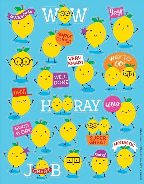 Eureka Scratch and Sniff Stickers, Lemon Scent, 80 Pack