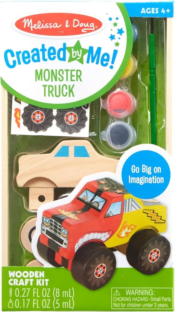 Easter Basket Monster Truck Wooden Craft Kit for Kids