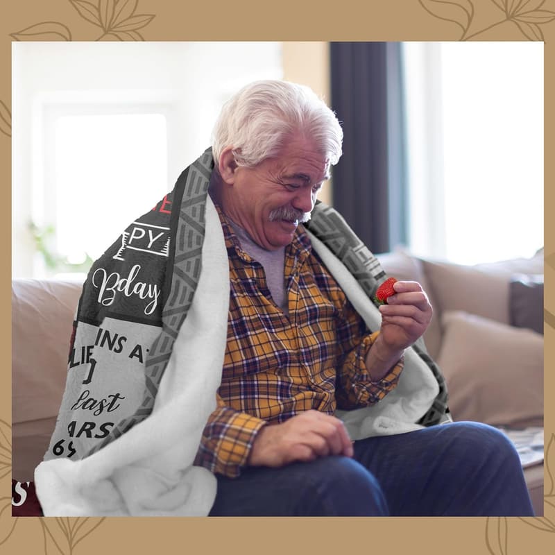 70th Birthday Throw Blanket for Men, 60