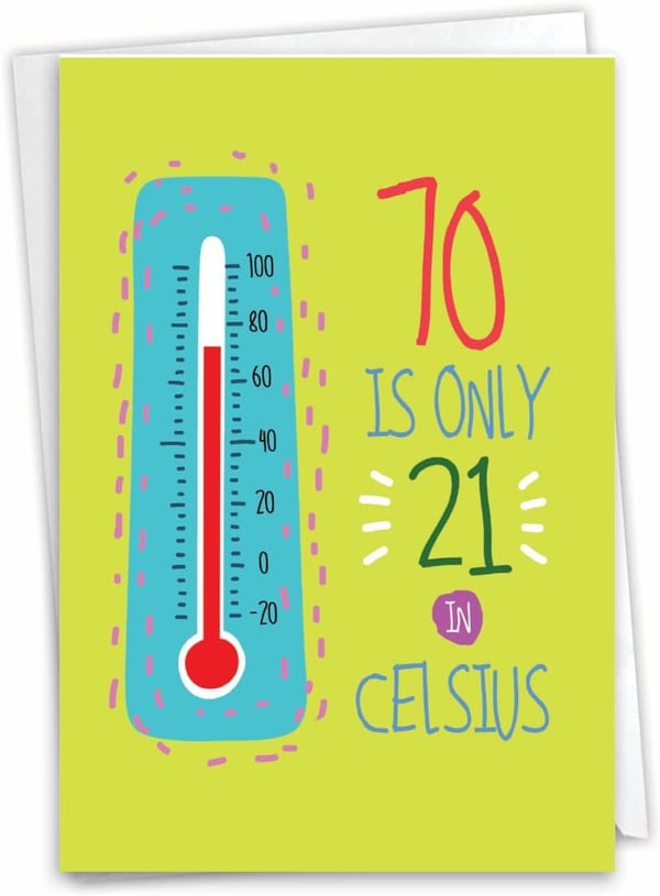 70th Birthday Funny Card - Milestone Celebration Notecard