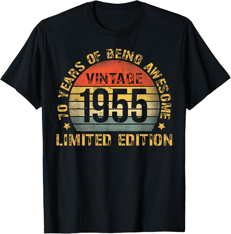 70th Birthday T-Shirt for Men - 1955 Gag Gift