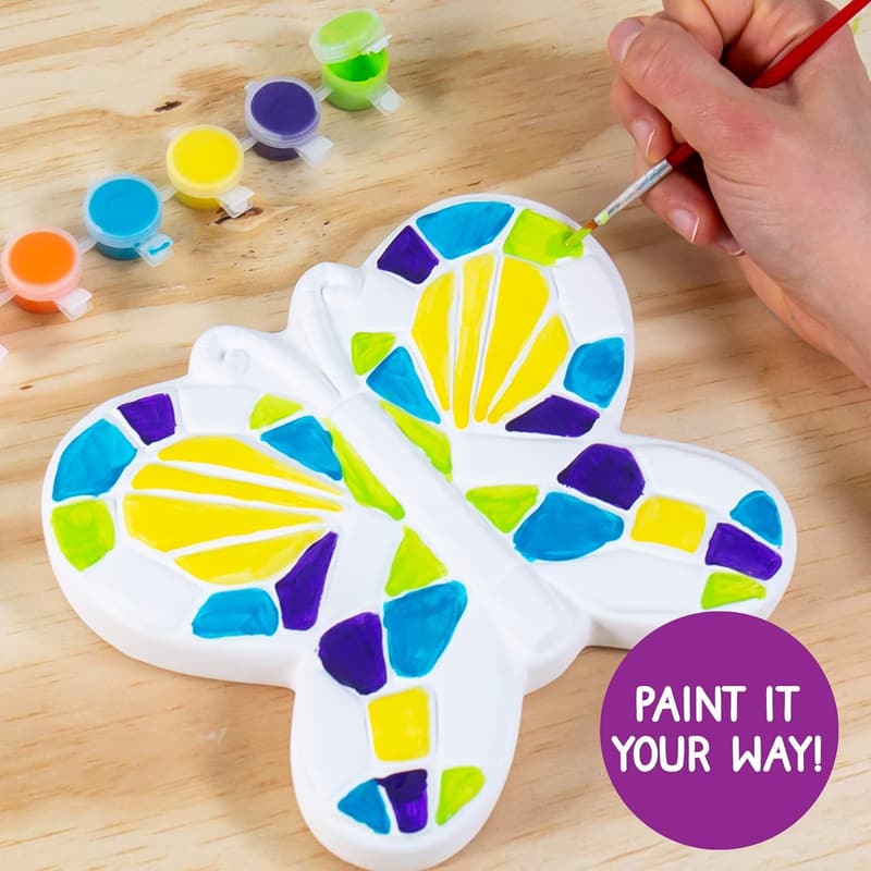DIY Mosaic Butterfly Stepping Stone Kit for Kids, 7