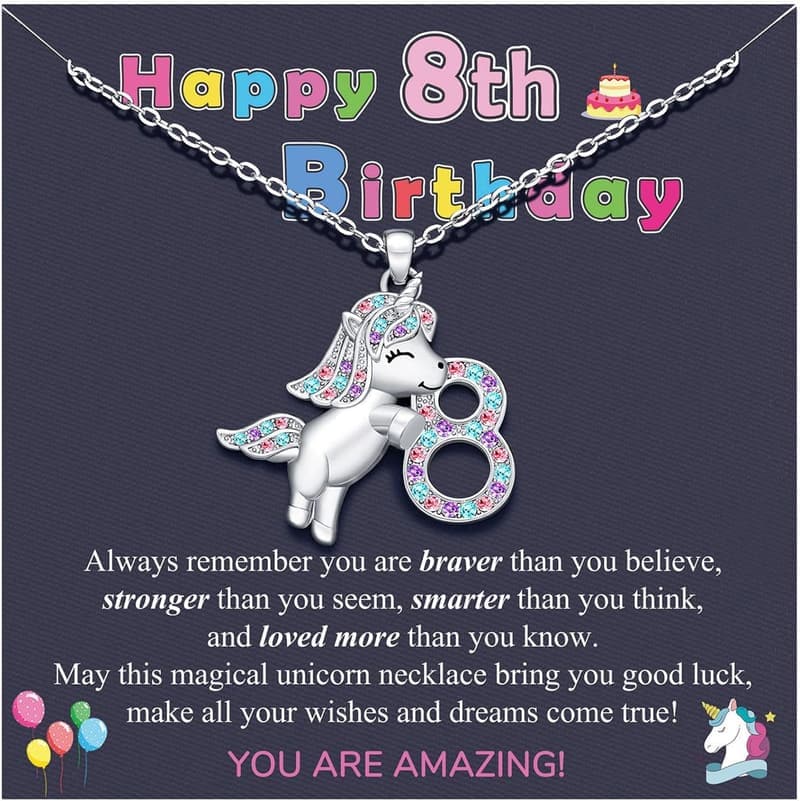 Unicorn Necklace for Girls Aged 1-10 - Ideal Birthday Gift