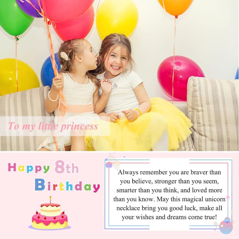 Unicorn Necklace for Girls Aged 1-10 - Ideal Birthday Gift