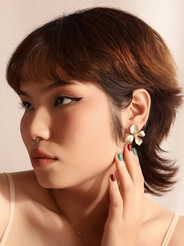 Floral Pastel Flower Stud Earrings for Women