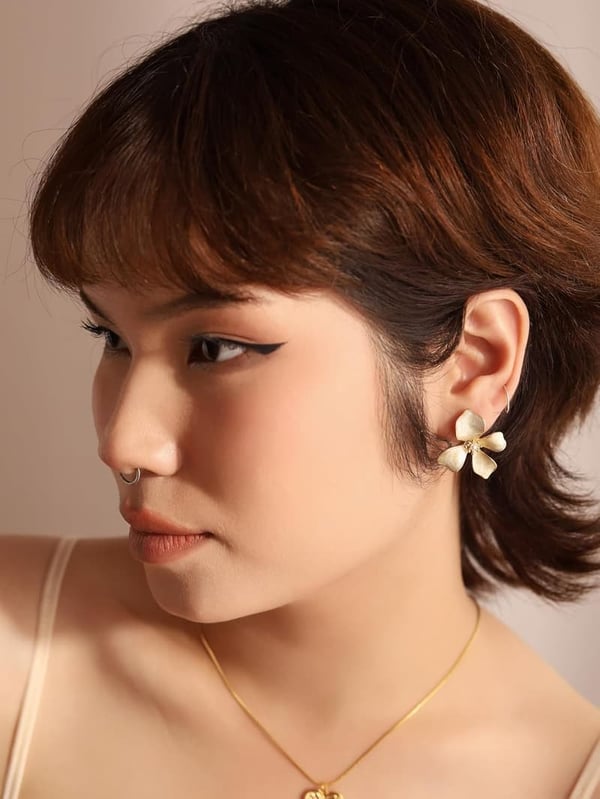 Floral Pastel Flower Stud Earrings for Women