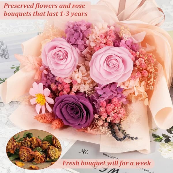 Preserved Forever Rose Bouquet - Lasting Gift for Mother's Day