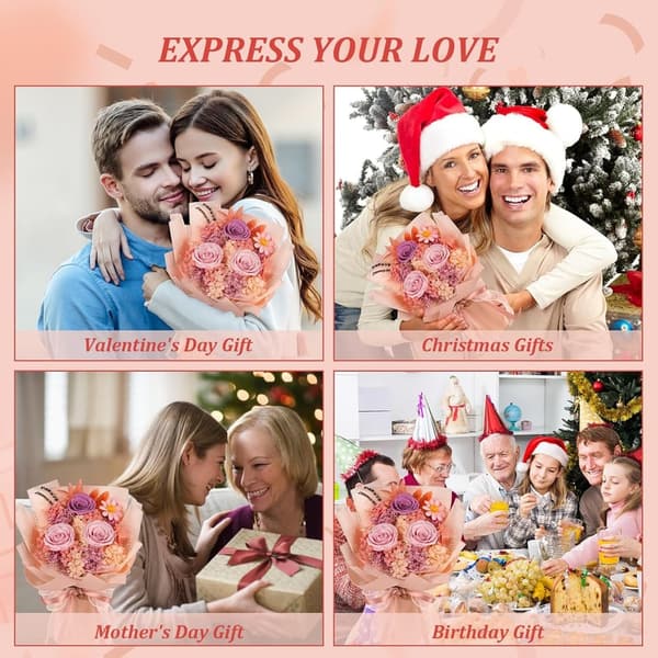 Preserved Forever Rose Bouquet - Lasting Gift for Mother's Day