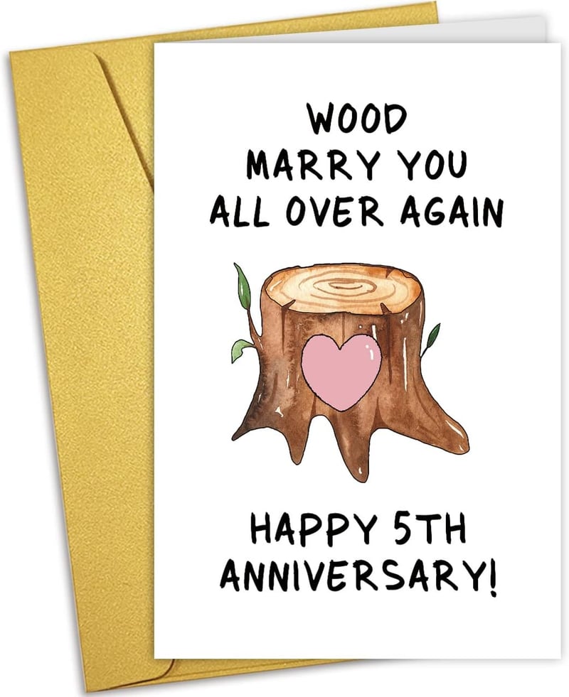 Fifth Anniversary Funny Wood Card for Husband
