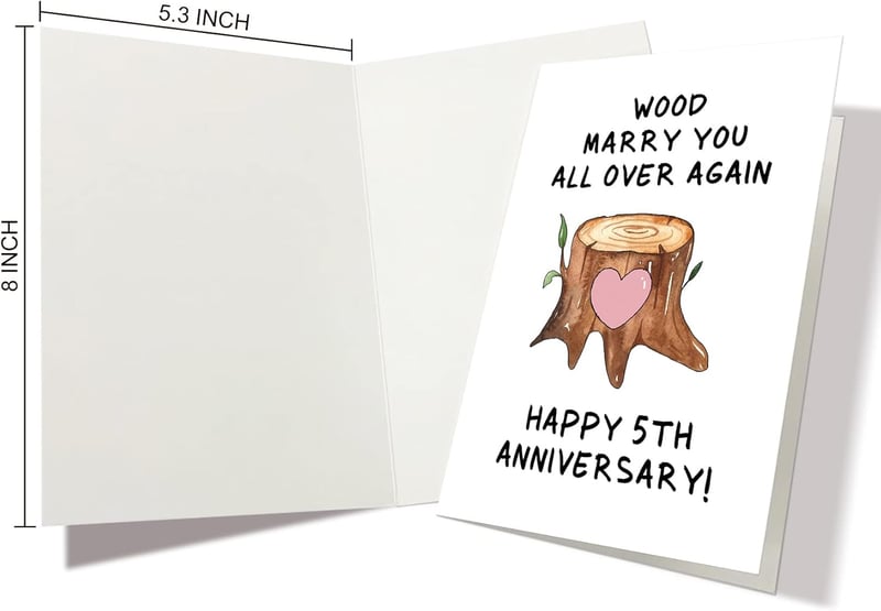 Fifth Anniversary Funny Wood Card for Husband
