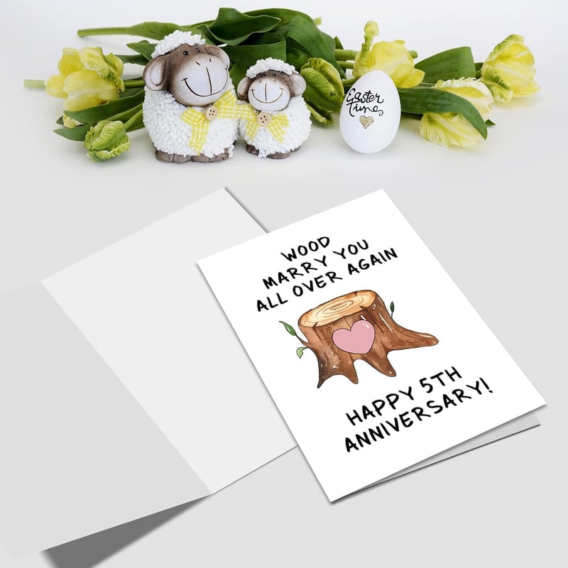 Fifth Anniversary Funny Wood Card for Husband