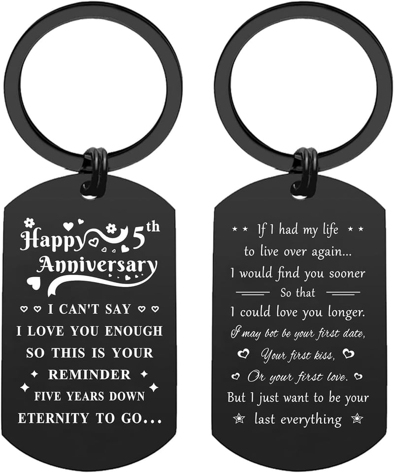 Anniversary Keychain Gift for Couples – Love Tokens for Up to 10 Years