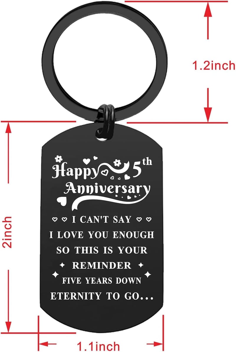 Anniversary Keychain Gift for Couples – Love Tokens for Up to 10 Years