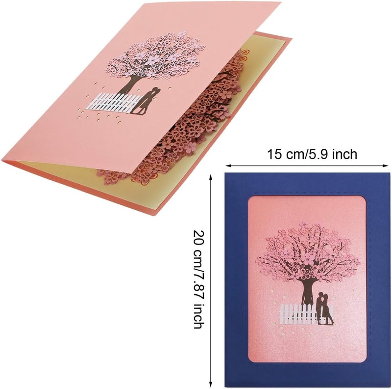 Cherry Blossom Pop-Up Card - Handmade 3D Anniversary Gift