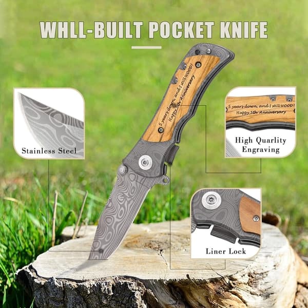 5th Anniversary Pocket Knife Gift for Him