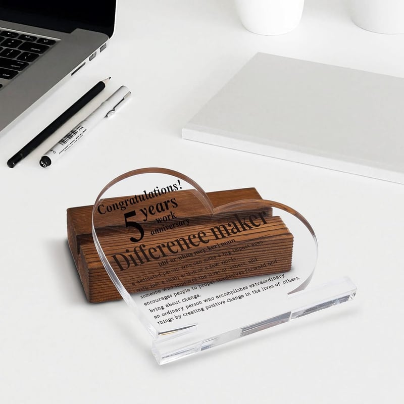 5th Work Anniversary Inspirational Decor Gift for Employees